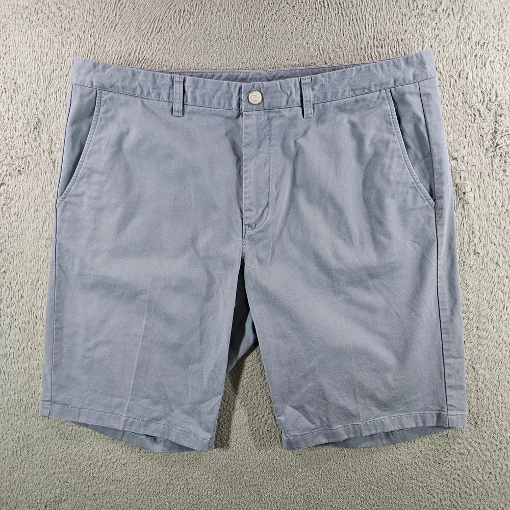 Bonobos Washed Chino Shorts Mens 40 Blue Grey 11 Inseam Stretch Cotton Twill